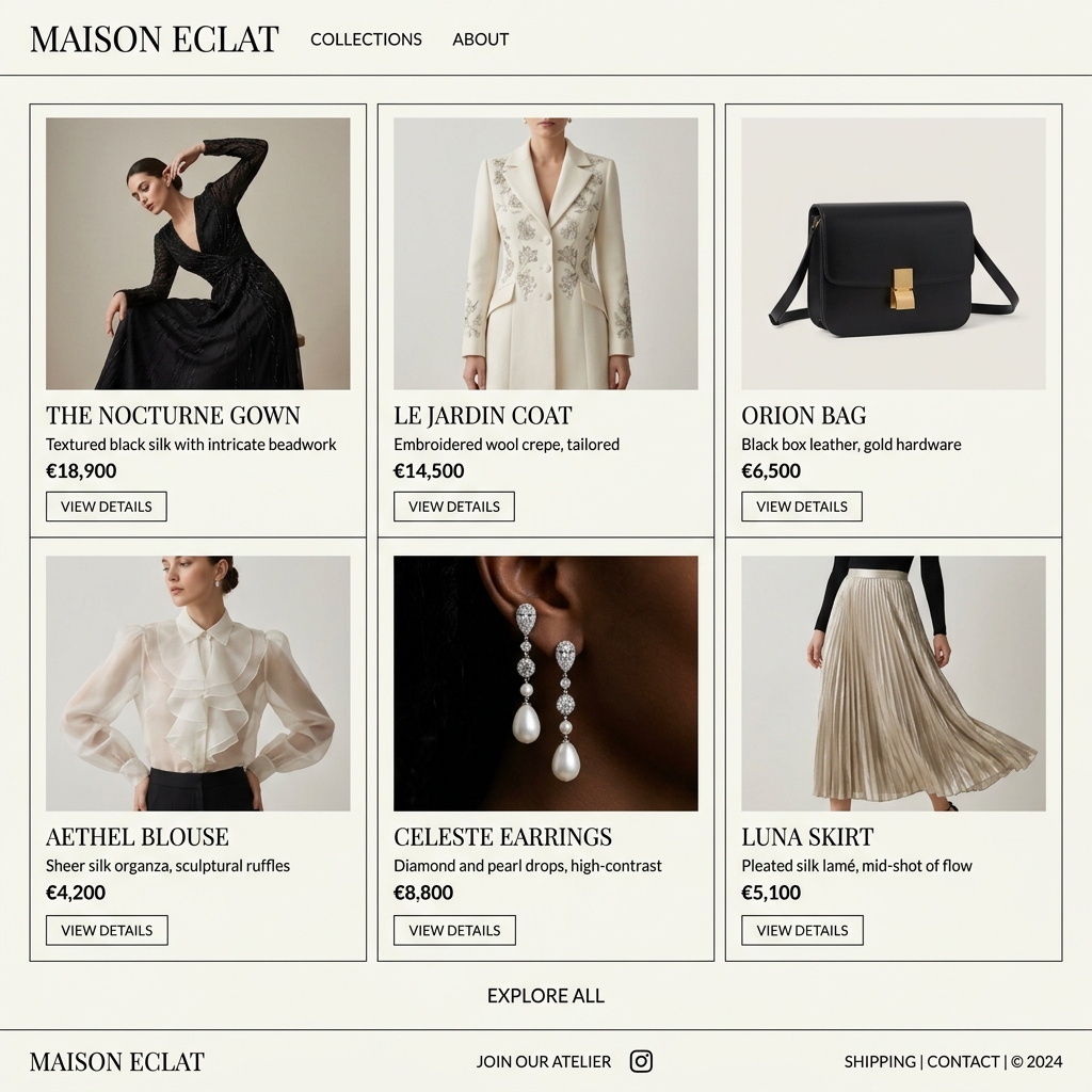 Maison Eclat premium Varanasi Saree online store mockup